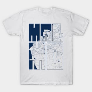 Malmo, Scania, Sweden City Map Typography - Coastal T-Shirt